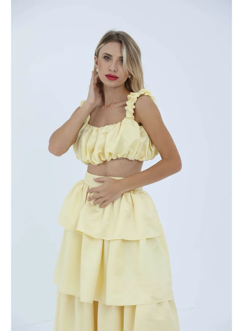 توترندس تصميم بلون مع طبقات كشكش